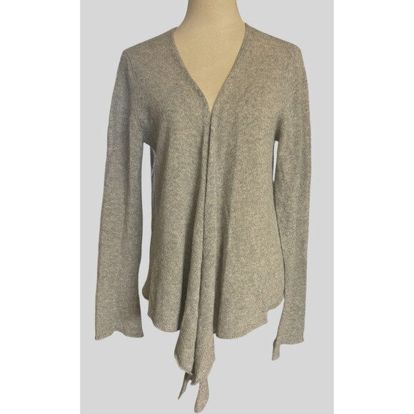 Chelsea & Theodore 100% Cashmere Womens L Gray Open Cardigan Knit Sweater - Picture 5 of 9
